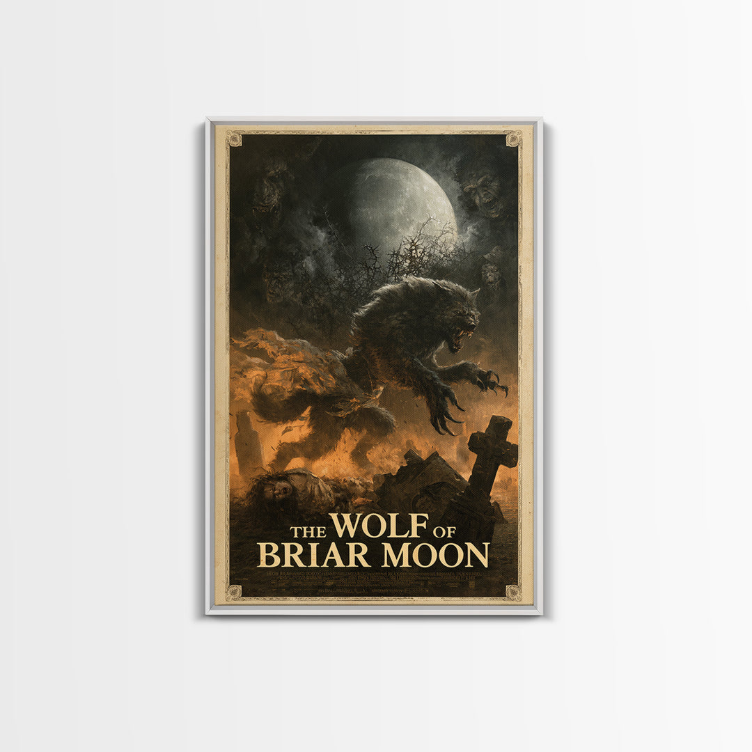 The Wolf Of Briar Moon, English Language Horror Movie Poster, Dark Romantic Horror Art, Cult Horror Poster, Canvas Print