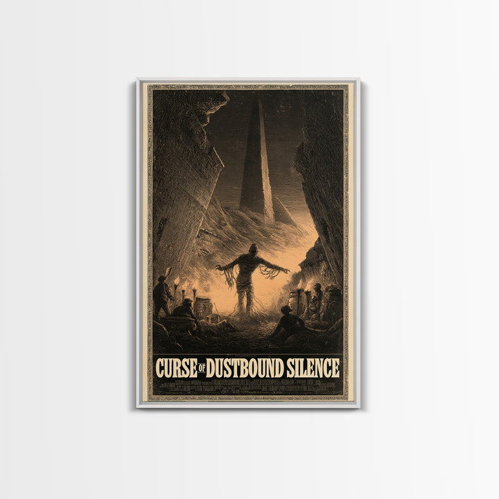 Curse Of Dustbound Silence, English Language Horror Movie Poster, Gothic Engraving Art, Gothic Cinema Wall Art, Canvas Print