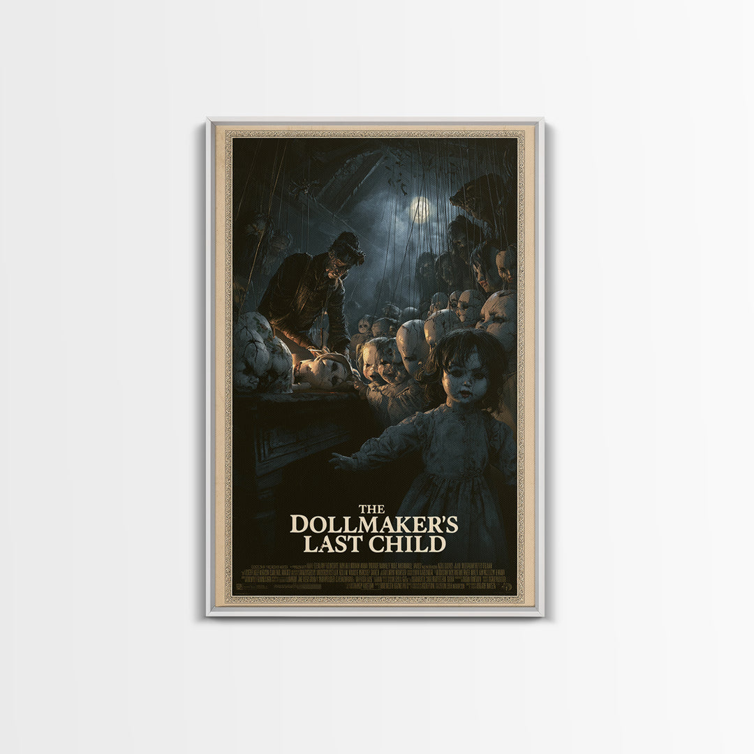 The Dollmaker'S Last Child, English Language Horror Movie Poster, Dark Romantic Horror Art, Retro Horror Movie Art, Canvas Print