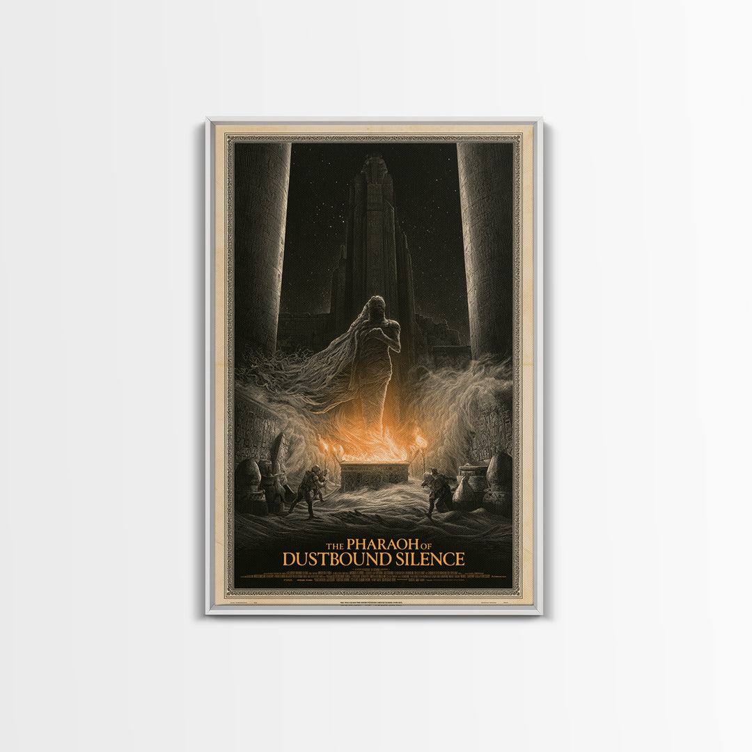 The Pharaoh Of Dustbound Silence, English Language Horror Movie Poster, Gothic Engraving Art, Classic Monster Poster, Horror Wall Decor