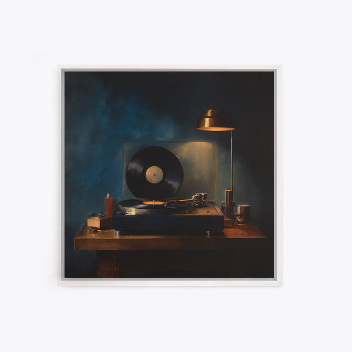 Vinyl Record and Turntable Still Life Canvas Print, Music Studio Art, Modern Wall Art, Studio Decor, Abstract Art, Rhythm, MSA-1x1-3