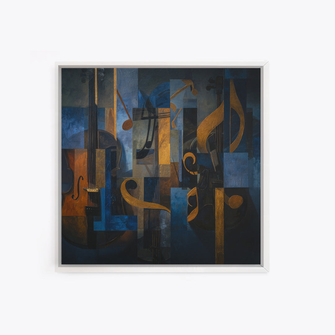 Musical Notes as Abstract Floating Shapes Without Canvas Print, Music Studio Art, Custom Painting, Studio Decor, Abstract Art, MSA-1x1-36