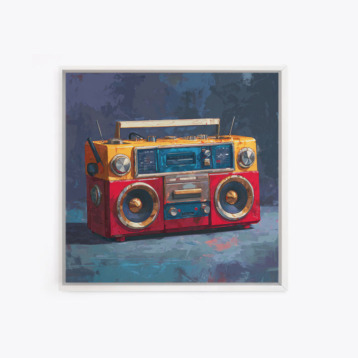 Hip Hop Boombox Framed Canvas Print, Music Studio Art, Gallery Decor, Studio Decor, Fine Art, Rhythm, Contemporary Art, MSA-1x1-41