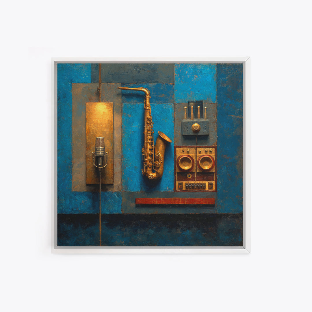 Soundproof Foam Pattern Transformed into Art Canvas Print, Music Studio Art, Commission Painting, Studio Decor, Rhythm, MSA-1x1-43