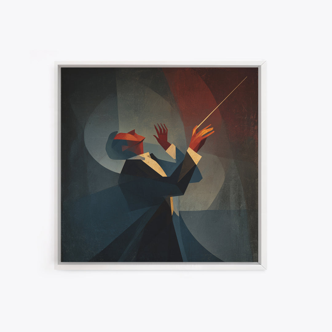 Orchestra Conductor Hands Framed Canvas Print, Music Studio Art, Scripture Wall Art, Studio Decor, Rhythm, Travel Wall Art, MSA-1x1-44
