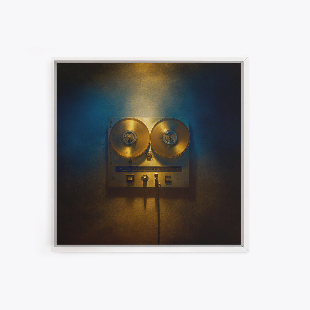 Recording Tape Reel Framed Canvas Print, Music Studio Art, Music Gift, Studio Decor, Fine Art, Rhythm, Room Decor, MSA-1x1-62