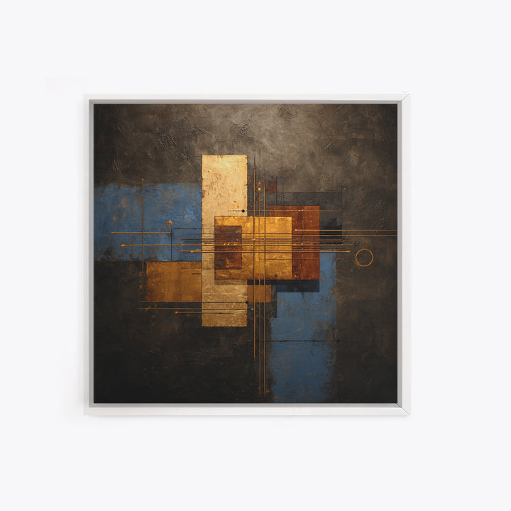 Abstract Rhythm Lines Like Painted Music Framed Canvas Print, Music Studio Art, Teen Room Decor, Studio Decor, Abstract Art, MSA-1x1-71