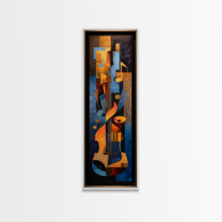 Musical Notes as Abstract Floating Shapes Without Framed Canvas Print, Music Studio Art, Art Print, Studio Decor, Rhythm, MSA-1x3-24