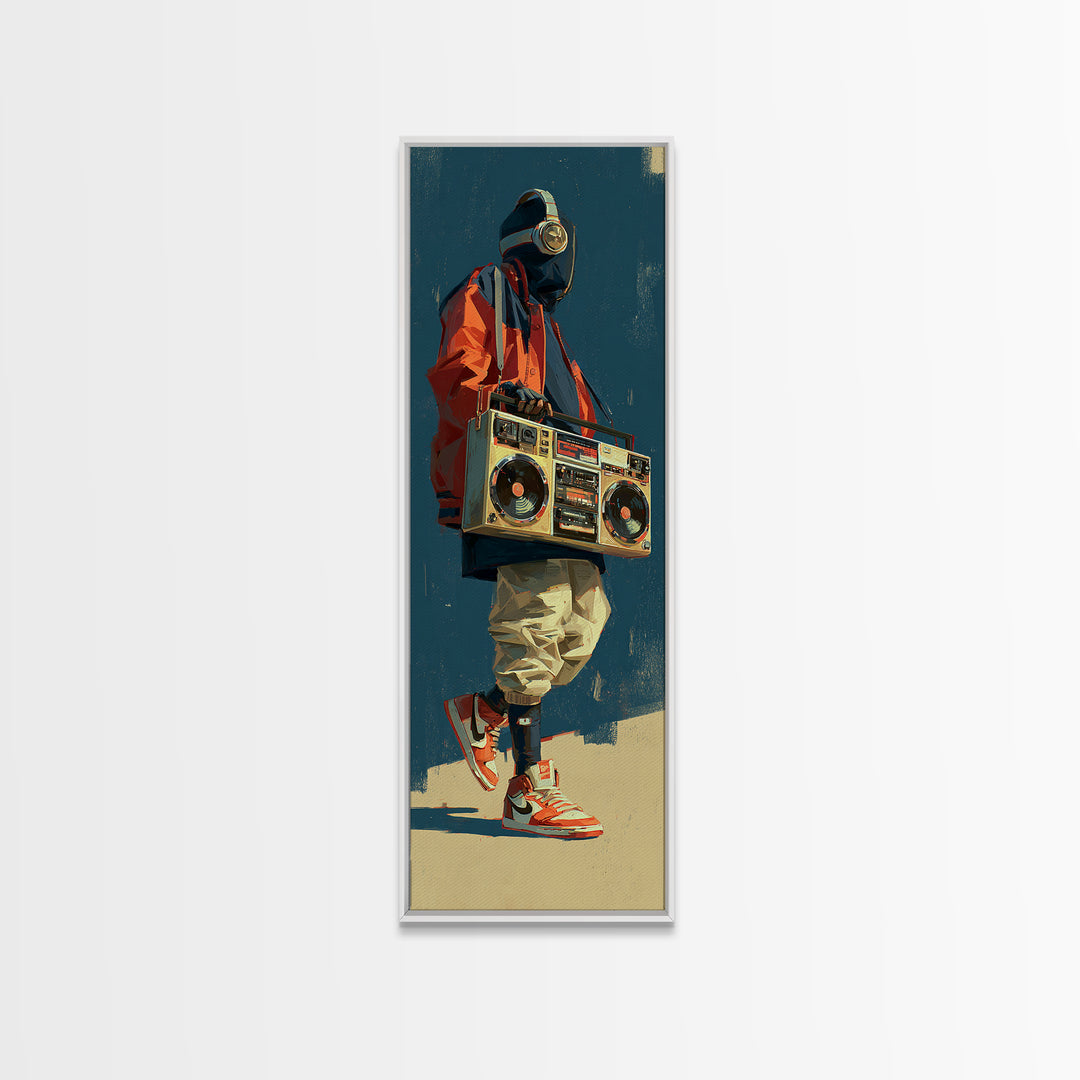 Hip Hop Boombox Framed Canvas Print, Music Studio Art, Modern Decor, Studio Decor, Fine Art, Rhythm, Home Decor, Wall Decor, MSA-1x3-29