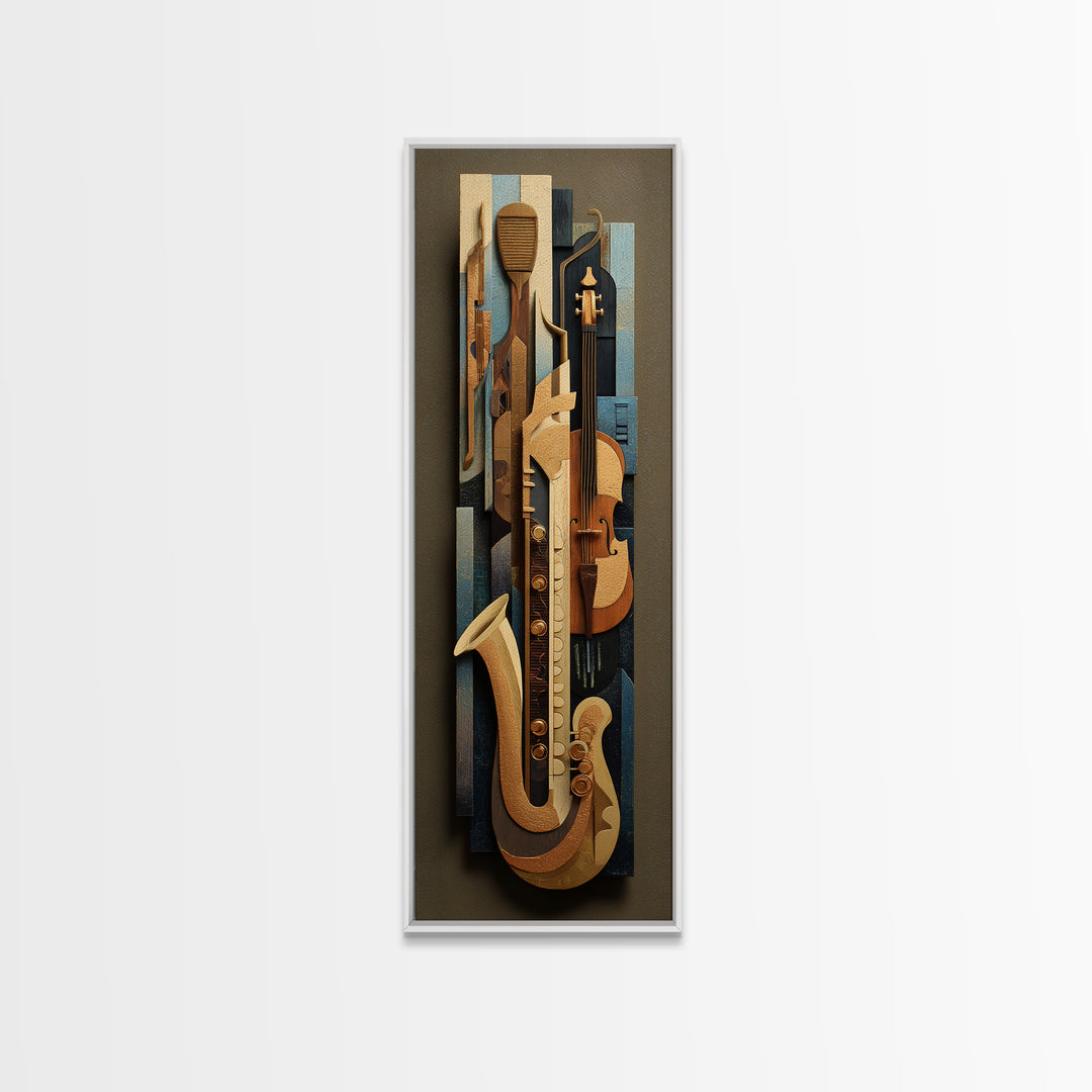 Soundproof Foam Pattern Transformed into Art Framed Canvas Print, Music Studio Art, Metal Wall Art, Studio Decor, MSA-1x3-31