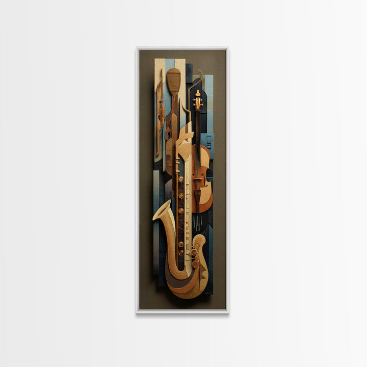 Soundproof Foam Pattern Transformed into Art Framed Canvas Print, Music Studio Art, Metal Wall Art, Studio Decor, MSA-1x3-31