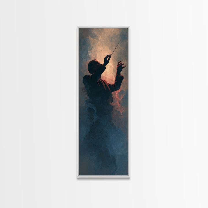 Orchestra Conductor Hands Canvas Print, Music Studio Art, Textured Painting, Studio Decor, Fine Art, Rhythm, Custom Painting, MSA-1x3-32