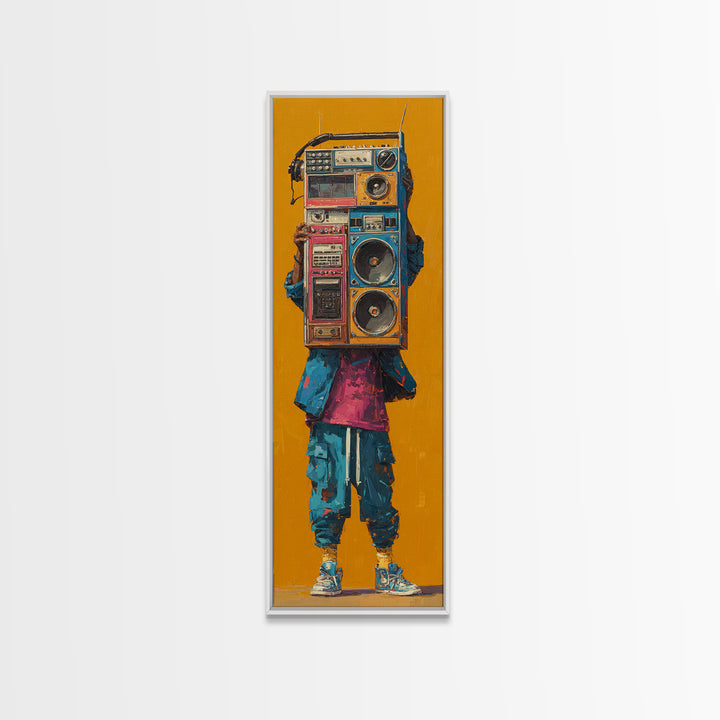 Hip Hop Boombox Canvas Print, Music Studio Art, Music Gift, Studio Decor, Fine Art, Rhythm, Room Decor, Textured Painting, MSA-1x3-5