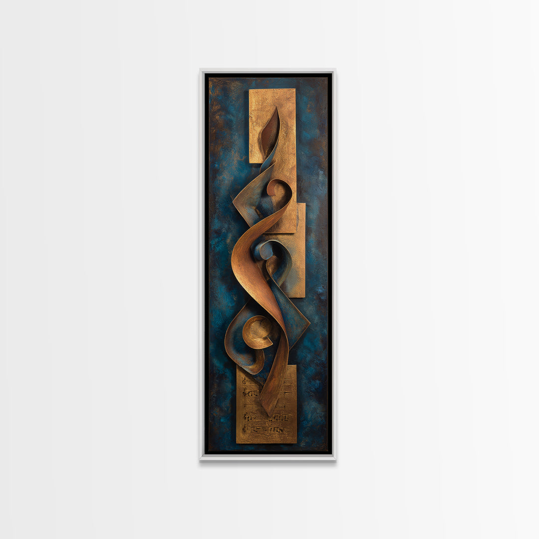 Musical Notes as Abstract Floating Shapes Without Canvas Print, Music Studio Art, Music Poster, Studio Decor, Abstract Art, MSA-1x3-72