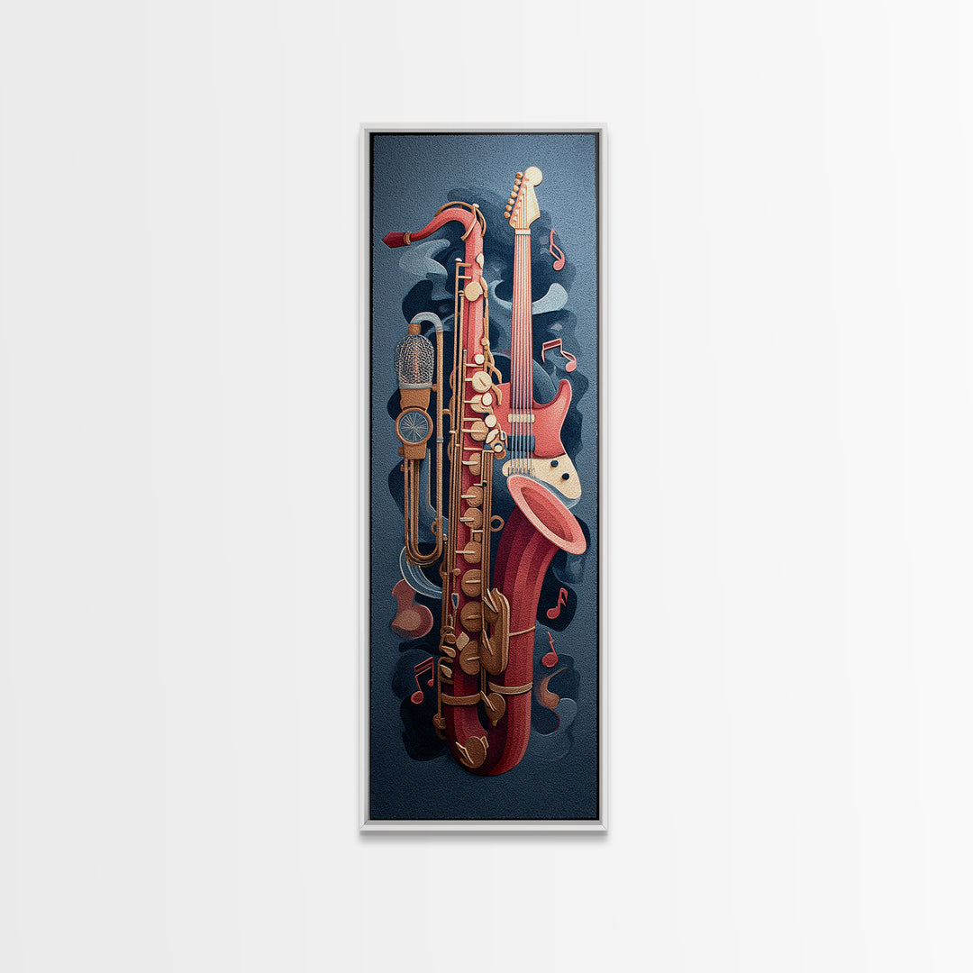 Soundproof Foam Pattern Transformed into Art Framed Canvas Print, Music Studio Art, Painting from Photo, Studio Decor, Rhythm, MSA-1x3-79