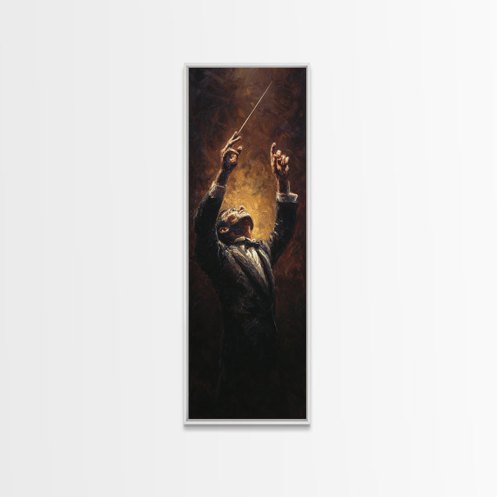 Orchestra Conductor Hands Framed Canvas Print, Music Studio Art, Music Wall Art, Studio Decor, Rhythm, Teen Room Decor, MSA-1x3-80