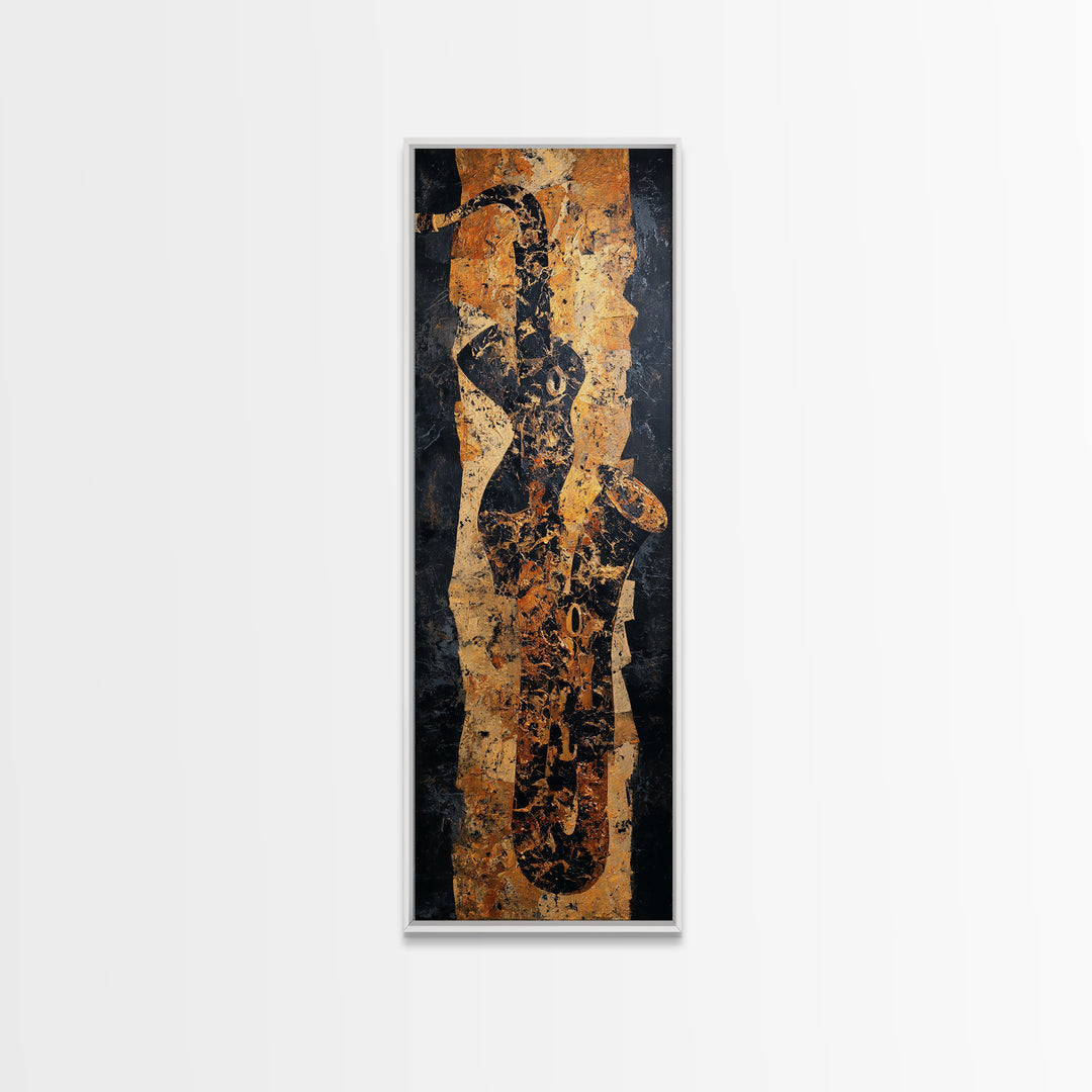 Abstract Rhythm Lines Like Painted Music Framed Canvas Print, Music Studio Art, Music Posters, Studio Decor, Abstract Art, MSA-1x3-83