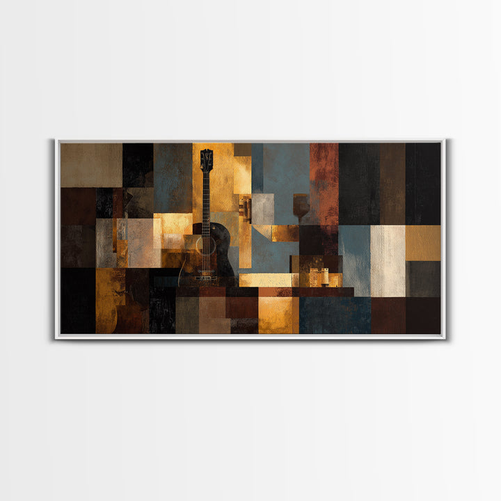 Album Cover Abstract Grid Framed Canvas Print, Music Studio Art, Fine Art Print, Studio Decor, Abstract Art, Rhythm, Wall Decor, MSA-2x1-14
