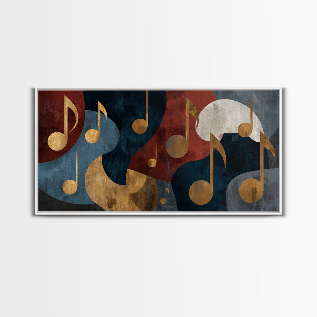 Musical Notes as Abstract Floating Shapes Without Canvas Print, Music Studio Art, Studio Decor, Abstract Art, Rhythm, MSA-2x1-32