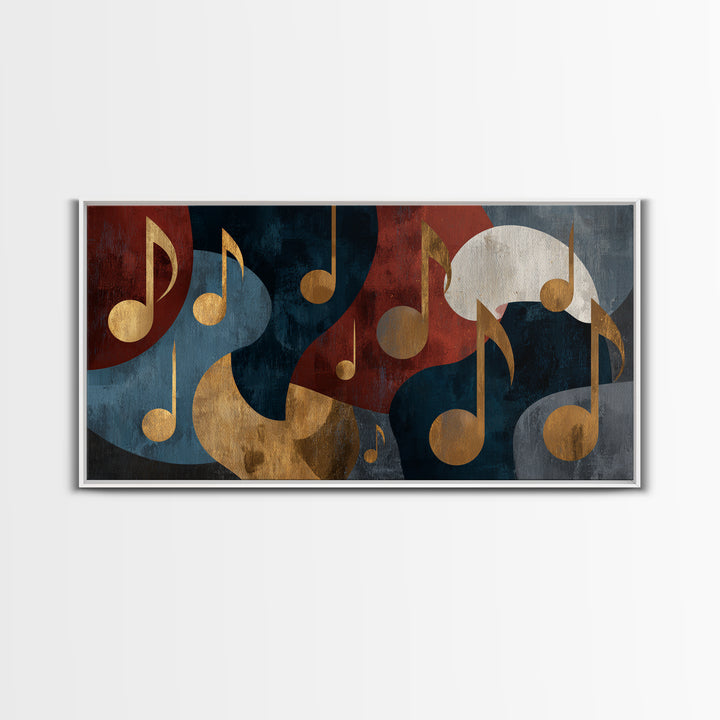Musical Notes as Abstract Floating Shapes Without Canvas Print, Music Studio Art, Studio Decor, Abstract Art, Rhythm, MSA-2x1-32