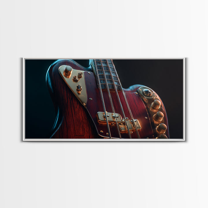 Bass Guitar Closeup Canvas Print, Music Studio Art, Music, Studio Decor, Rhythm, Digital Download Art, Painting from Photo, MSA-2x1-57
