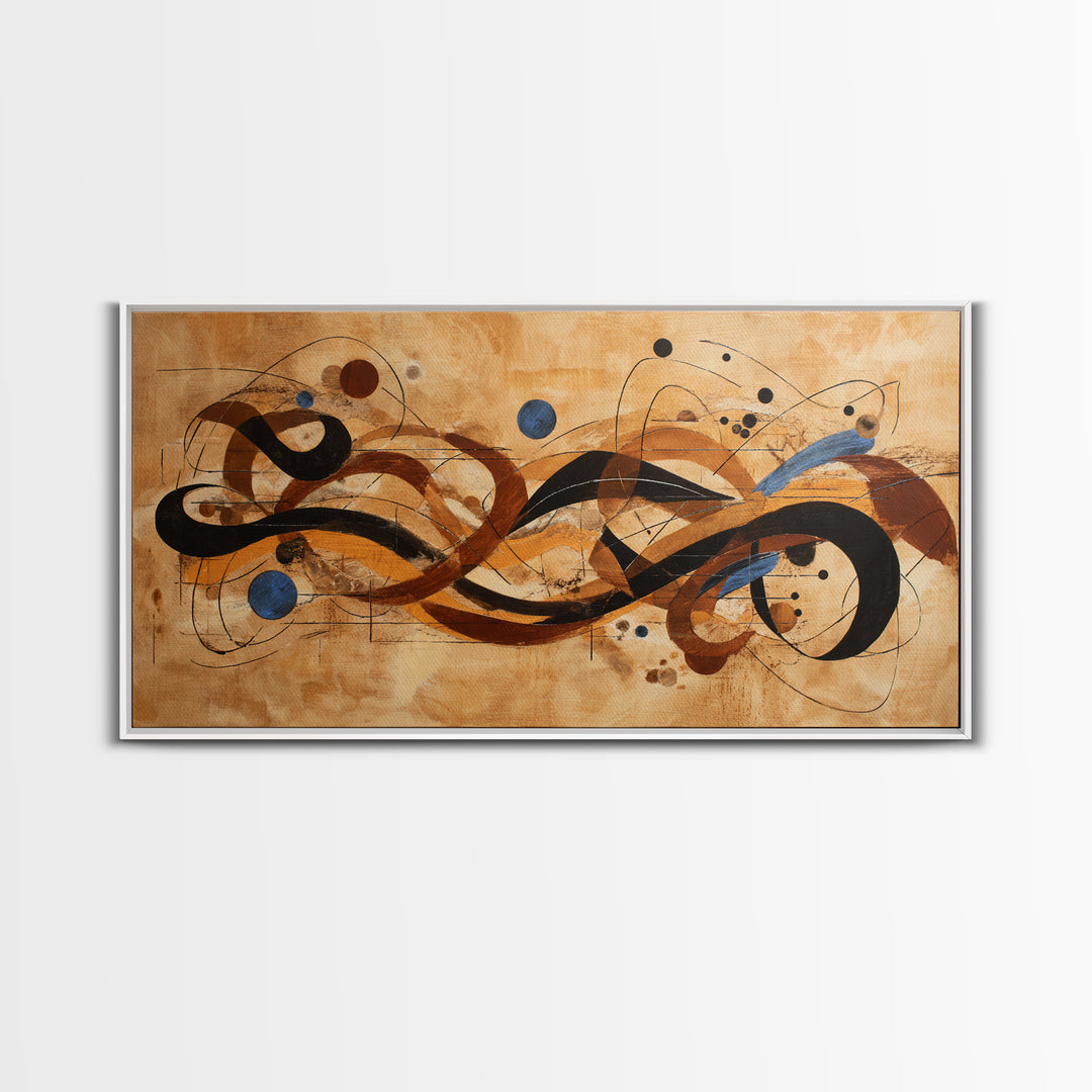 Abstract Rhythm Lines Like Painted Music Framed Canvas Print, Music Studio Art, Music Lover Gift, Studio Decor, Rhythm, MSA-2x1-67