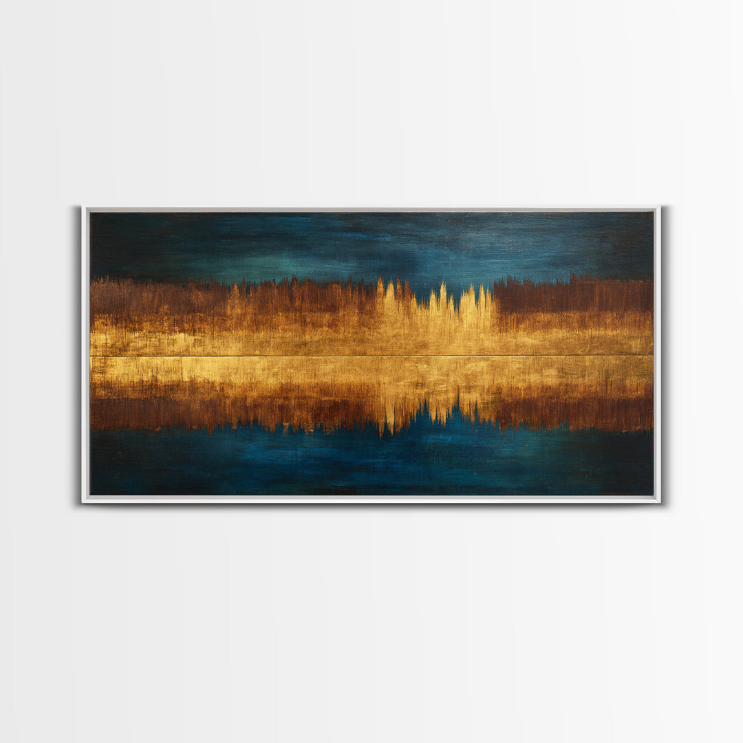 Abstract Sound Wave Framed Canvas Print, Music Studio Art, Custom Painting, Studio Decor, Abstract Art, Rhythm, Man Cave Decor, MSA-2x1-72
