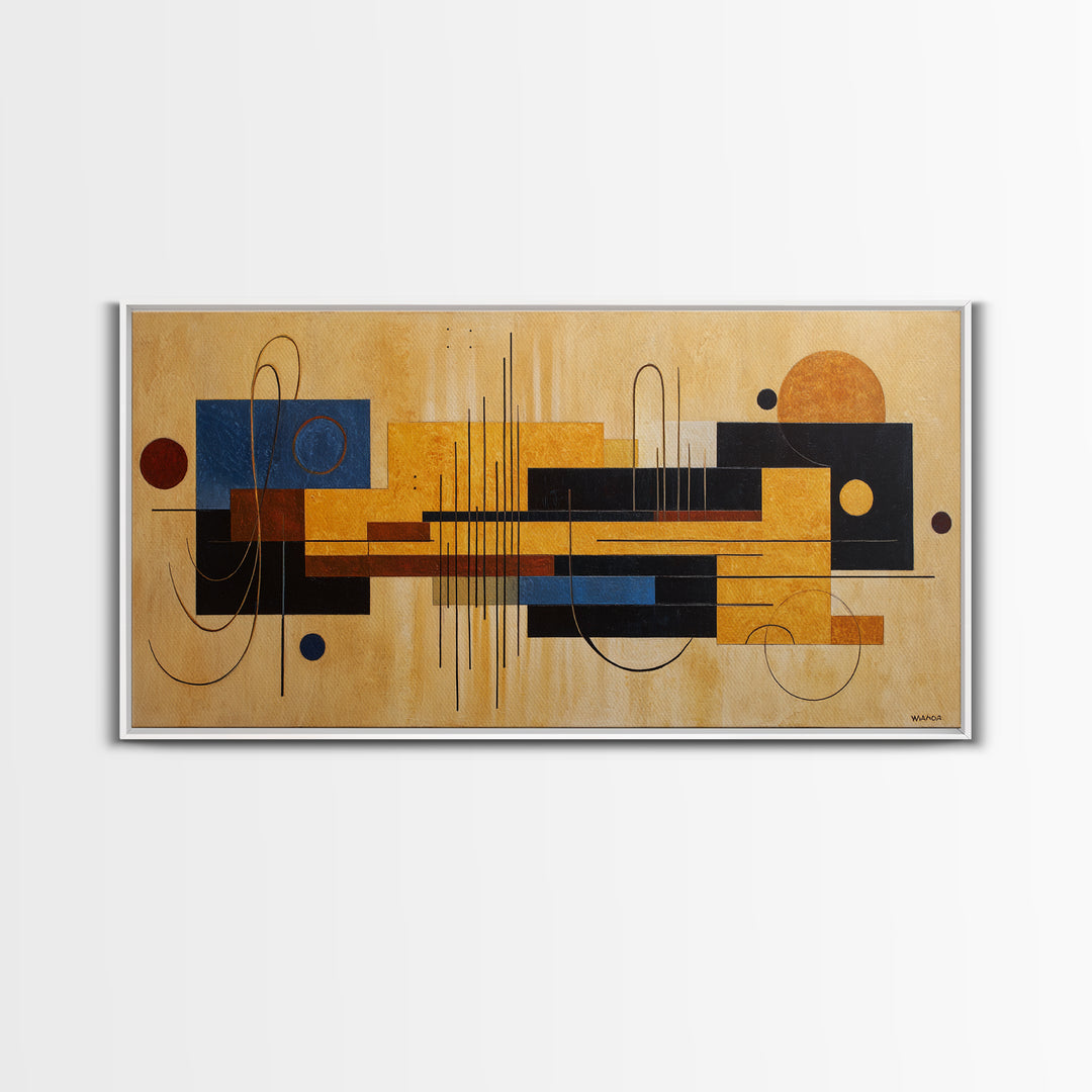 Album Cover Abstract Grid Framed Canvas Print, Music Studio Art, Home Decor, Studio Decor, Abstract Art, Rhythm, Music Wall Art, MSA-2x1-86
