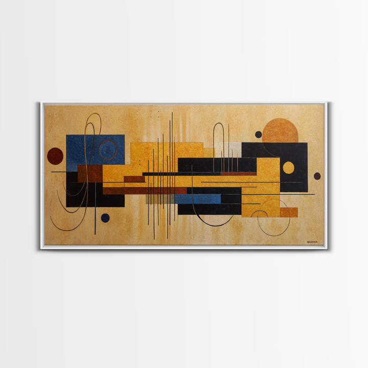 Album Cover Abstract Grid Framed Canvas Print, Music Studio Art, Home Decor, Studio Decor, Abstract Art, Rhythm, Music Wall Art, MSA-2x1-86