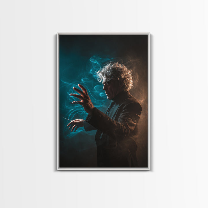 Orchestra Conductor Hands Framed Canvas Print, Music Studio Art, Art Print, Studio Decor, Fine Art, Rhythm, Digital Wall Art, MSA-2x3-100