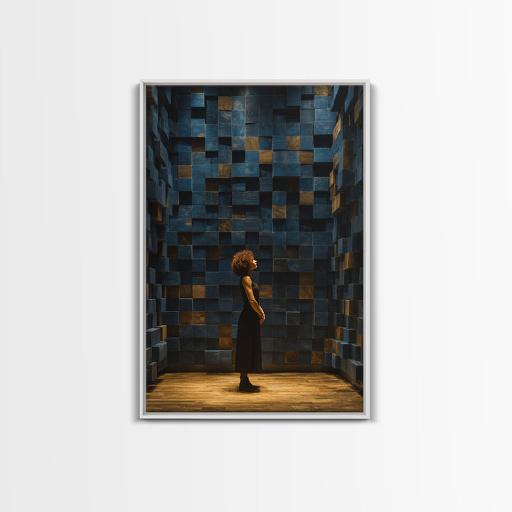 Soundproof Foam Pattern Transformed into Art Framed Canvas Print, Music Studio Art, Music Lover Gift, Studio Decor, Rhythm, MSA-2x3-3