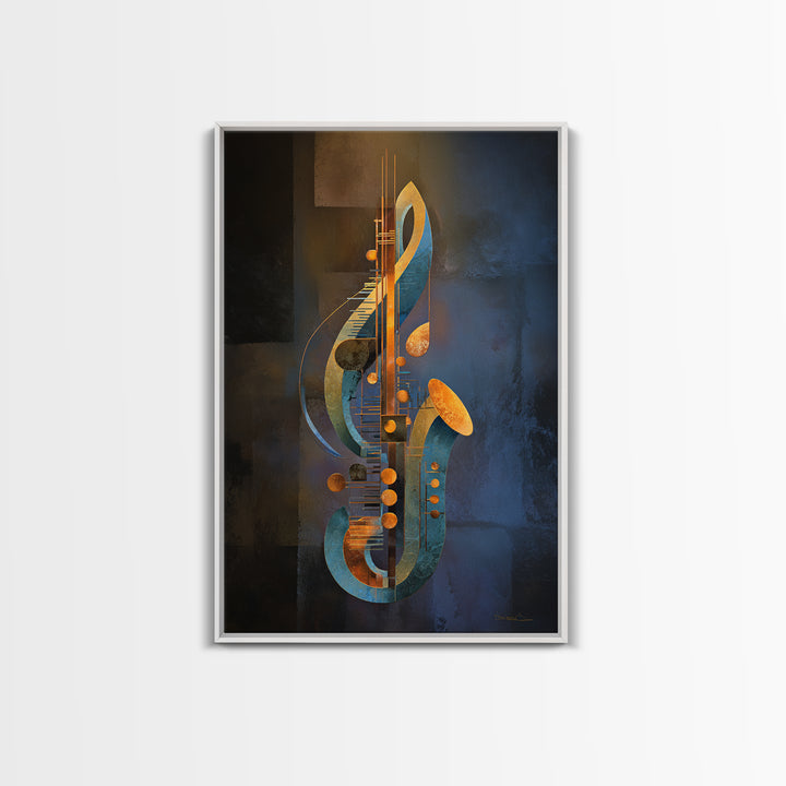 Musical Notes as Abstract Floating Shapes Without Canvas Print, Music Studio Art, Gifts for Musicians, Studio Decor, Rhythm, MSA-2x3-44