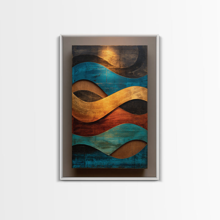 Abstract Sound Wave Framed Canvas Print, Music Studio Art, Wall Art, Studio Decor, Abstract Art, Rhythm, Trendy Wall Art, MSA-2x3-60