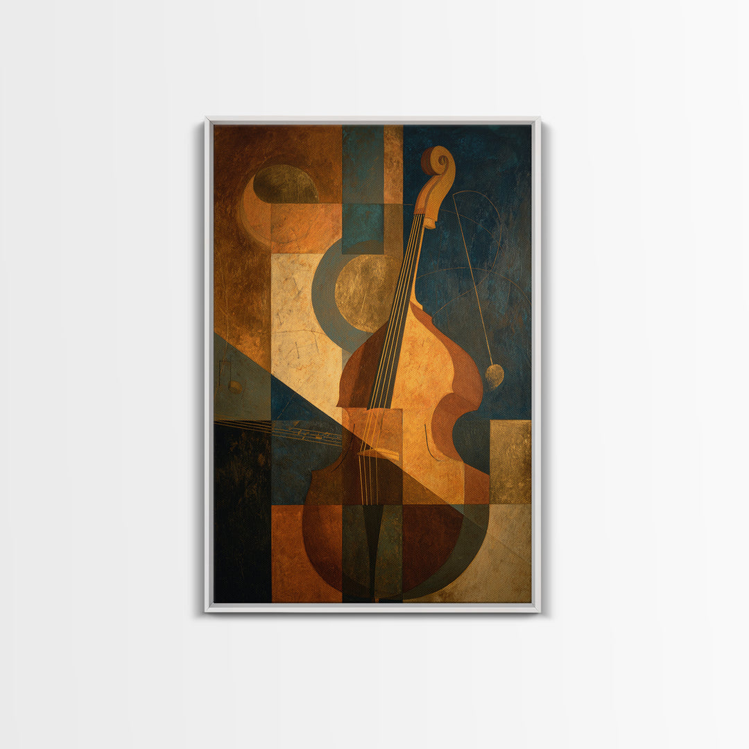 Musical Notes as Abstract Floating Shapes Without Framed Canvas Print, Music Studio Art, Printable Art, Studio Decor, Rhythm, MSA-2x3-68