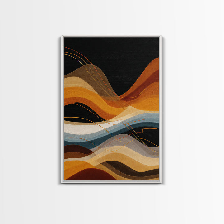 Abstract Sound Wave Framed Canvas Print, Music Studio Art, Travel Wall Art, Studio Decor, Abstract Art, Rhythm, Boho Decor, MSA-2x3-84