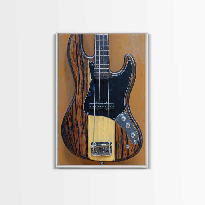 Bass Guitar Closeup Framed Canvas Print, Music Studio Art, Scripture Wall Art, Studio Decor, Fine Art, Rhythm, Travel Wall Art, MSA-2x3-93