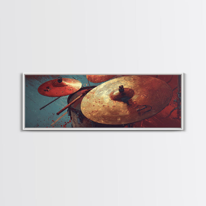 Gold Cymbal Closeup Canvas Print, Music Studio Art, Commission Painting, Studio Decor, Fine Art, Rhythm, Neutral Decor, MSA-3x1-16