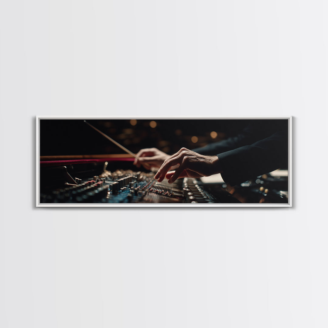 Orchestra Conductor Hands Framed Canvas Print, Music Studio Art, Boho Decor, Studio Decor, Fine Art, Rhythm, Printable Wall Art, MSA-3x1-60