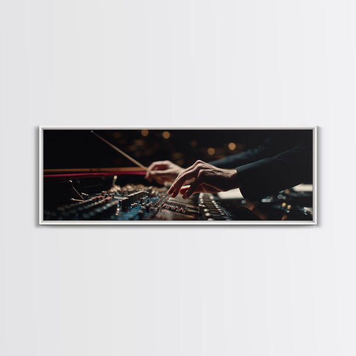 Orchestra Conductor Hands Framed Canvas Print, Music Studio Art, Boho Decor, Studio Decor, Fine Art, Rhythm, Printable Wall Art, MSA-3x1-60