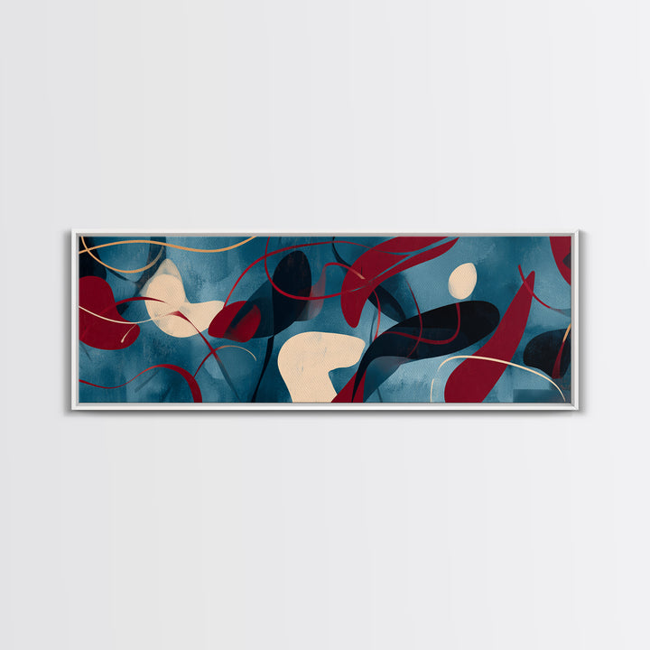 Abstract Rhythm Lines Like Painted Music Framed Canvas Print, Music Studio Art, Room Decor, Studio Decor, Abstract Art, Rhythm, MSA-3x1-63