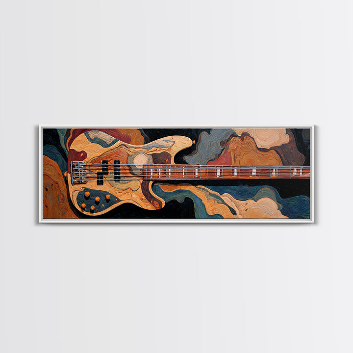 Bass Guitar Closeup Framed Canvas Print, Music Studio Art, Music Art, Studio Decor, Rhythm, Modern Decor, Fine Art Print, MSA-3x1-77