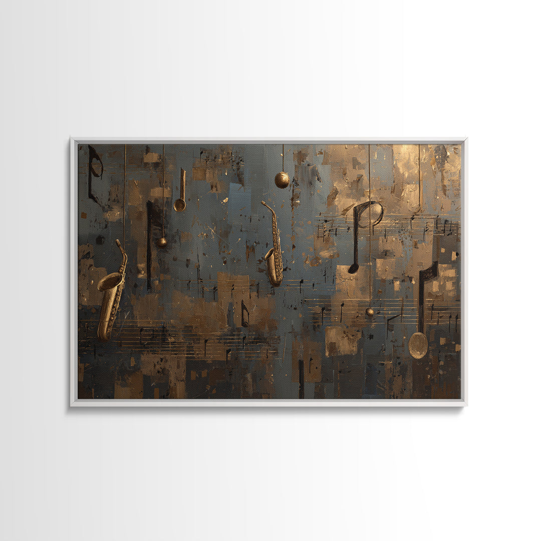 Musical Notes as Abstract Floating Shapes Without Canvas Print, Music Studio Art, Music Wall Art, Studio Decor, Abstract Art, MSA-3x2-16