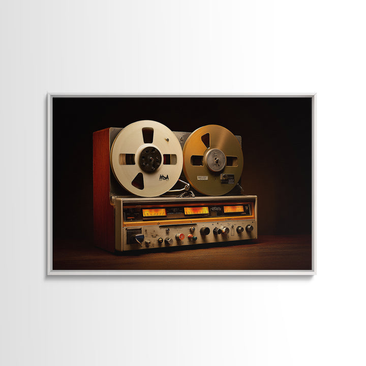 Recording Tape Reel Framed Canvas Print, Music Studio Art, Printable Art, Studio Decor, Rhythm, Music Art, Man Cave Decor, MSA-3x2-18