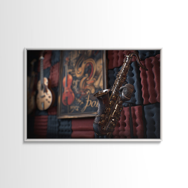 Soundproof Foam Pattern Transformed into Art Framed Canvas Print, Music Studio Art, Painting from Photo, Studio Decor, Rhythm, MSA-3x2-23