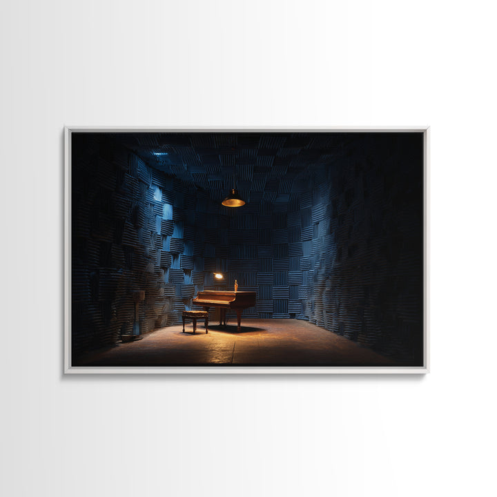 Soundproof Foam Pattern Transformed into Art Framed Canvas Print, Music Studio Art, Room Decor, Studio Decor, Oil Painting, MSA-3x2-47