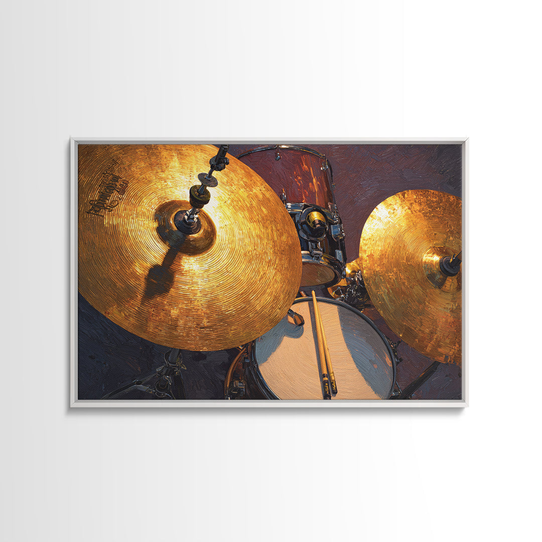 Gold Cymbal Closeup Canvas Print, Music Studio Art, Painting from Photo, Studio Decor, Abstract Art, Rhythm, MSA-3x2-52