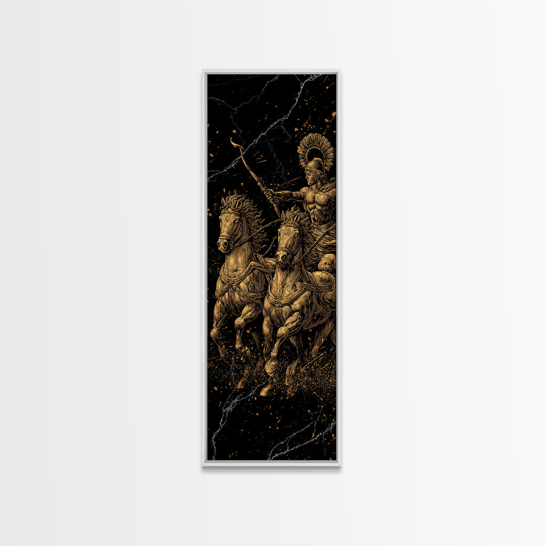 Roman Chariot - Roman Arena Art, Wood Framed Art, Gold Canvas Art, Canvas Art, Canvas Painting, Gold Canvas Wall Art, Manly Decor