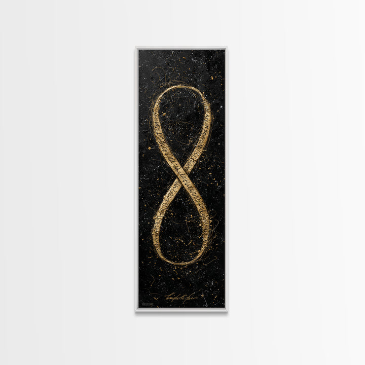 Golden Infinity Symbol - Gold Canvas Wall Art - Wood Framed Art, Man Cave Decor, Infinite Symbol Painting, Gold Painting Art
