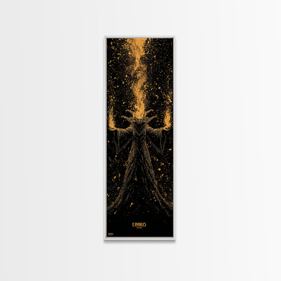 Erebus Mythology Gold Canvas Print, Dark Greek God Wall Art, Underworld Decor, Real Wood Framed Gold Print