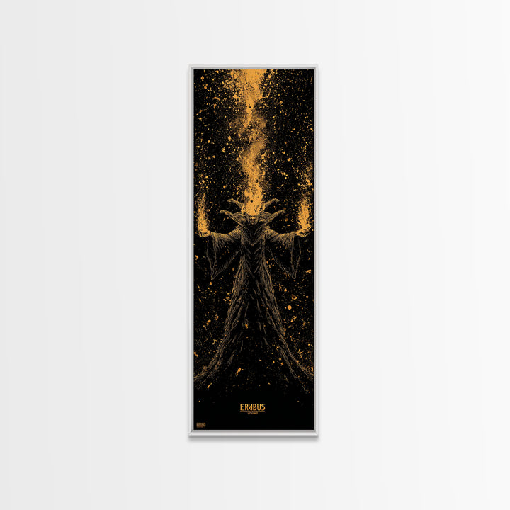 Erebus Mythology Gold Canvas Print, Dark Greek God Wall Art, Underworld Decor, Real Wood Framed Gold Print